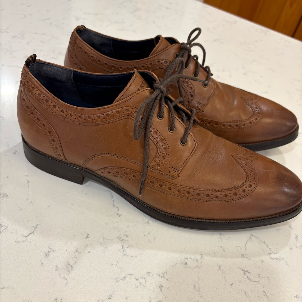 Cole Haan Men’s Brown Leather Wingtip Brogue Dress Shoes - Size 8.5 - Picture 6 of 10